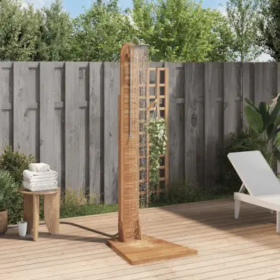 The Living Store Vrtni tuš iz trdne tikovine 70x75x204 cm - Vrtni Tuš