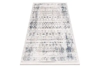 DISTIN 0833A mornarsko modra / modra / bela moderna preproga - Boho, vintage, resice 80x150 cm