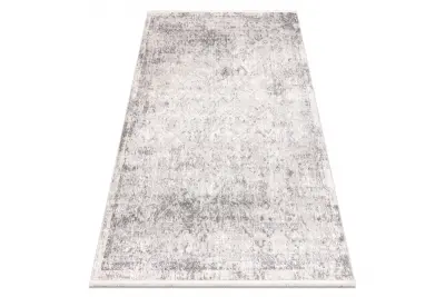 DISTIN 0200A siva / svetlo siva / bela moderna preproga - Rombov, okvir, vintage, resice 120x170 cm