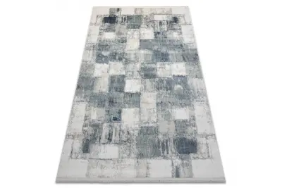 DISTIN 0143A mornarsko modra / modra / bela moderna preproga - Geometrična, vintage, resice 140x190 cm