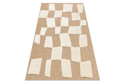 SPARK 0710A bež / krema preproga - Geometrična, sisal, strukturna 80x150 cm