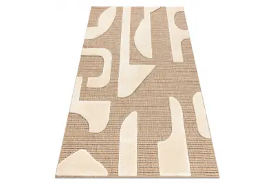 SPARK 0696A bež / krema preproga - Geometrična, sisal, strukturna 120x170 cm