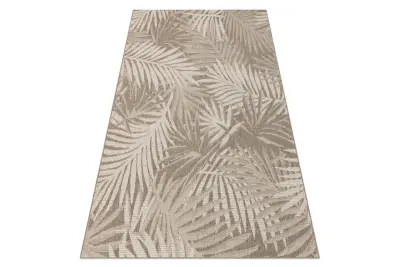 Preproga v videzu sisala FLOORLUX 20504 Listi temno siva / šampanjec Džungla 120x170 cm