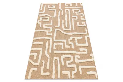 SPARK 0711A bež / krema preproga - Labirint, sisal, strukturna 120x170 cm
