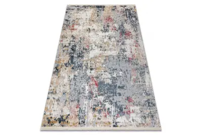 DISTIN 0123A roza / prah / bela moderna preproga - Abstrakcija, vintage, resice 140x190 cm