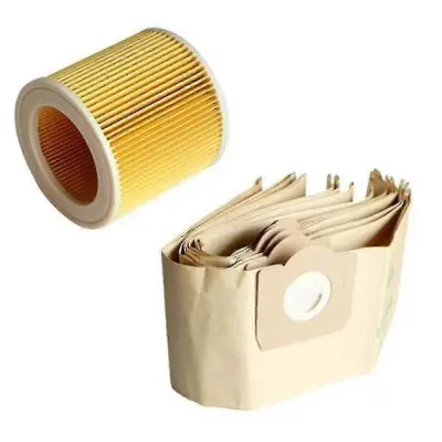 5 vrečk za prah in 1 filter, združljiv s sesalnikom Karcher Wd3 Premium