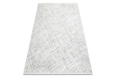 Moderna preproga DUKE 51550 krem / siva - Rešetka, strukturiran, zelo mehak, resice 120x170 cm