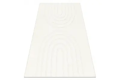 CURVY bela 11 Arches pralna preproga, strukturirana, reliefna, pliš 80x150 cm