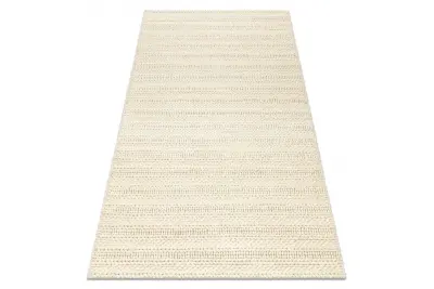 Volnena preproga TAHAR 99002B krema - ROČNO TKANA petlja, Linije 200x290 cm