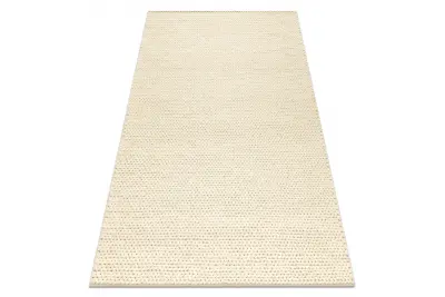Volnena preproga TAHAR 99004B krema - ROČNO TKANA petlja, uniforma 90x150 cm