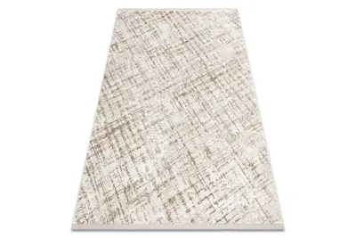 Moderna preproga DUKE 51550 bež / krem - Rešetka, strukturiran, zelo mehak, resice 280x370 cm