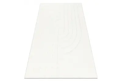 CURVY bela 11 Curves pralna preproga, strukturirana, reliefna, pliš 160x220 cm