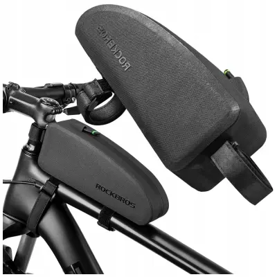 ROCKBROS TORBA TOREBKA SAKWA ROWEROWA NA RAMĘ WODOODPORNA 1.5 L CZARNA