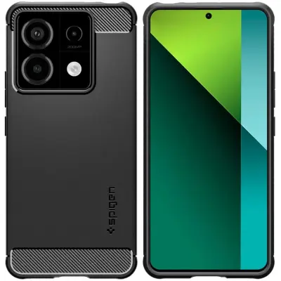 OVITEK SPIGEN RUGGED ARMOR ZA XIAOMI REDMI NOTE 13 PRO 5G / POCO X6 5G - MAT ČRN