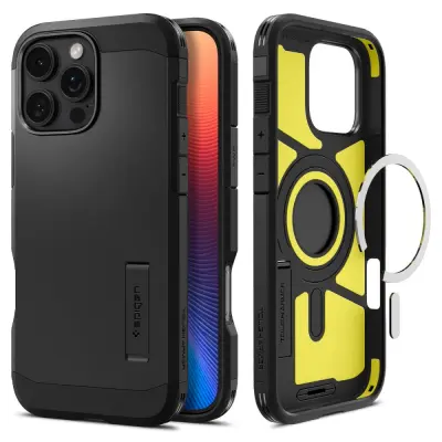 SPIGEN TOUGH ARMOR MAG ZA MAGSAFE OVITEK ZA IPHONE 16 PRO ČRNO OJAČAN