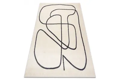 Preproga FUSION 8297 krem / temno siva - Linije, moderna, abstraktna 140x190 cm