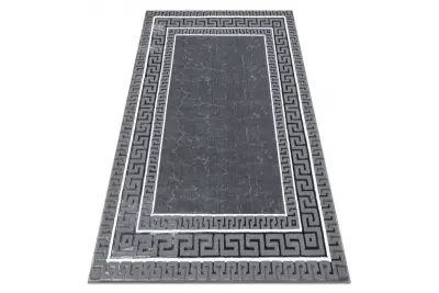 Preproga ALLURE 1960 Grški ključ, okvir - strukturna, elegantna, glamur siva 200x290 cm