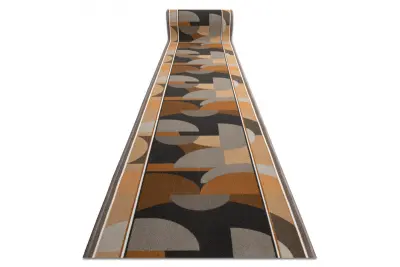 Tekač gumiran MALIS Geometrijski, proti zdrsu bež - 67 67x630 cm