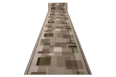 Tekač gumiran LISTRA Geometrijski, proti zdrsu bež 100 100x1050 cm