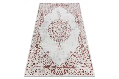 Preproga ALLURE 1961 Ornament, okvir - strukturna, elegantna, glamur belo / roza 280x370 cm