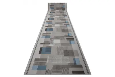 Tekač gumiran LISTRA Geometrijski, proti zdrsu siva 67 67x510 cm
