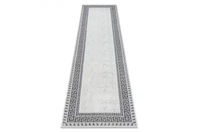 Tekač, tekač ALLURE 1960 Grški ključ, okvir - strukturna, elegantna, glamur belo / siva 80x300 cm