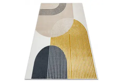 Preproga FUSION 0240 krem / rumena - Geometrična, moderna, abstraktna 140x190 cm