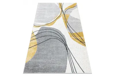 Preproga FUSION 5868 belo / žuta boja - Linije, moderna, abstraktna 160x220 cm