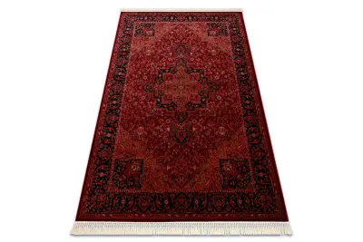 ORIENT Y307 preproga bordo / črna Okvir, klasičen, ornament, z resicami 300x400 cm