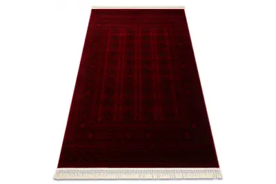 ORIENT 6889 preproga bordo / črna Buchara, okvir, orientalski, z resicami 150x230 cm