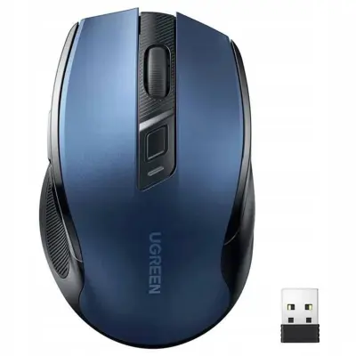 Brezžična optična miška Ugreen MU006 USB 2.4GHz 4000 DPI - Modra