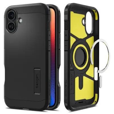 SPIGEN TOUGH ARMOR MAG CASE OVITEK ZA IPHONE 16 ZA MAGSAFE ČRNA