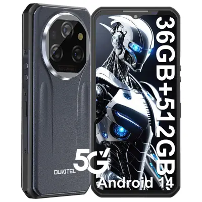 OUKITEL WP39 Pro 5G 36/512GB Dimensity 6300, siva pametni robustni telefon Android 14, 6.6" FHD+