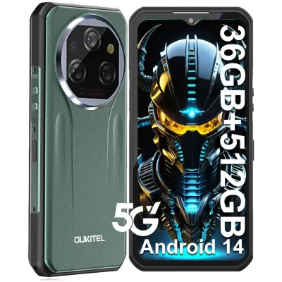 OUKITEL WP39 Pro 5G 36/512GB Dimensity 6300, zelena pametni robustni telefon Android 14, 6.6" FHD+