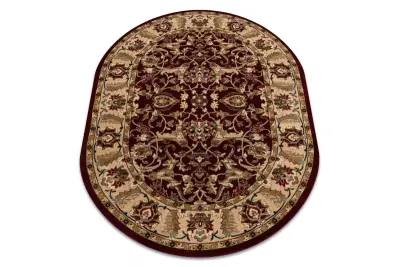 Preproga volna OMEGA ovalni ORDA rože svetlo rubin 2 170x235 cm