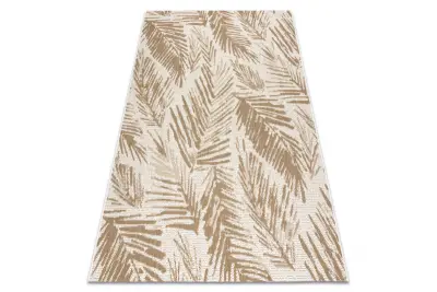 FLAT 48977256 Preproga iz sisala Palmovi listi - naravna bež slamnata barva, vrvica 80x150 cm