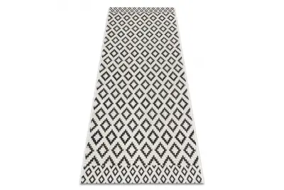 Preproga v videzu sisala FLAT 49361960 Rombov smetana / črna 80x150 cm