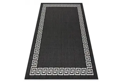 Preproga v videzu sisala FLAT 49373690 Grški črna / smetana 160x230 cm