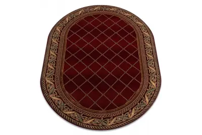 Preproga volna OMEGA ovalni KASTOR Trellis red 2 rdeči 200x300 cm