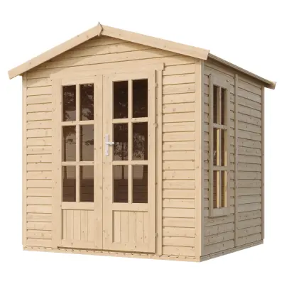 Lesena vrtna hiša - H233x233x222 cm/4 m² - Panelna konstrukcija, Vrtna pisarna s podi - TIMBELA M351FB