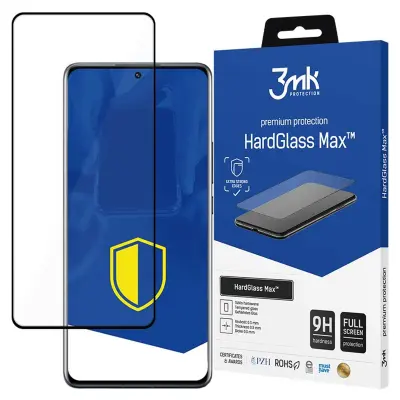3MK HARDGLASS MAX ZA XIAOMI 12 PRO POKROV OHIŠJA IZ ČRNEGA KALJENEGA STEKLA
