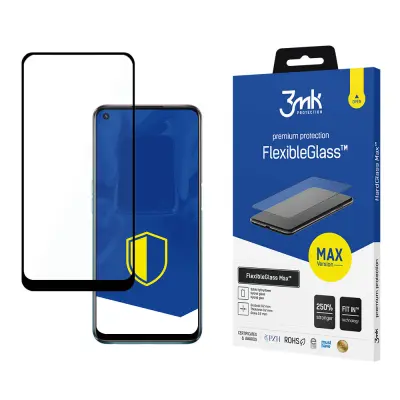 3MK FLEXIBLEGLASS MAX ZA OPPO A54 4G OVITEK IZ KALJENEGA STEKLA ČRNO