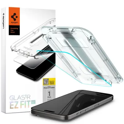 SPIGEN KALJENO STEKLO GLAS.TR EZ FIT ZA IPHONE 15 PRO CLEAR