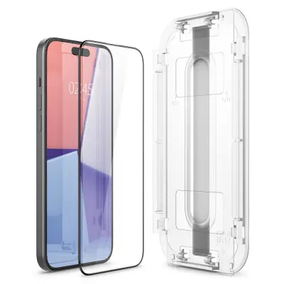 SPIGEN KALJENO STEKLO GLAS.TR "EZ FIT" FC ZA IPHONE 15 PLUS ČRN