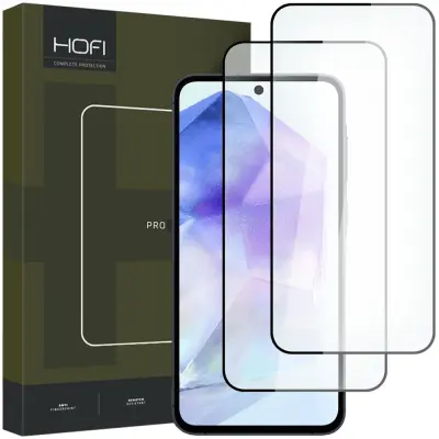 HOFI GLASS PRO+ KALJENO STEKLO 2-PAKET ZA GALAXY A35 A55 5G ČRN