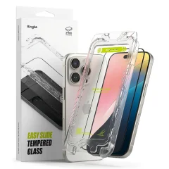 KALJENO STEKLO RINGKE EASY SLIDE 2-PACK ZA IPHONE 16 PRO ČRNO