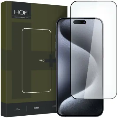 HOFI GLASS PRO+ KALJENO STEKLO ZA IPHONE 15 PRO ČRNO 0,3MM
