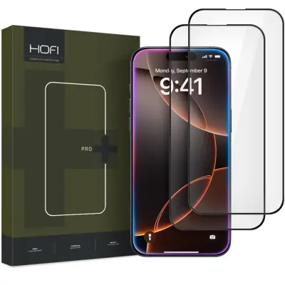 HOFI KALJENO STEKLO GLASS PRO+ 2-PACK ZA IPHONE 16 PRO MAX ČRN