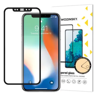 OVITEK IZ KALJENEGA STEKLA WOZINSKY FULL GLUE FRIENDLY ZA IPHONE XR 11 ČRN