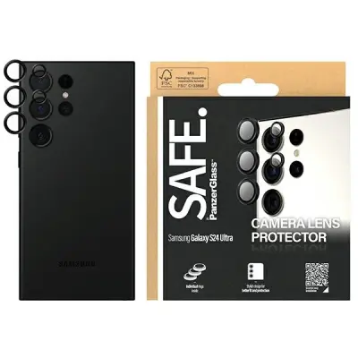 OVITEK ZA KAMERO SAFE BY PANZERGLASS ZA SAMSUNG GALAXY S24 ULTRA ČRNI OKVIR